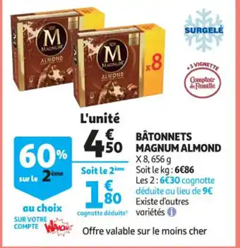 Auchan Bâtonnets Magnum Almond offre