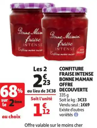 Auchan Confiture Fraise Intense Bonne Maman Offre Decouverte offre
