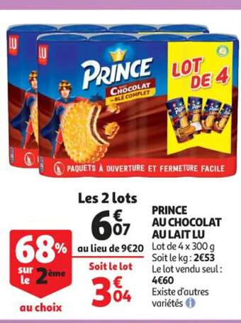 Auchan Prince Au Chocolat Au Lait Lu offre