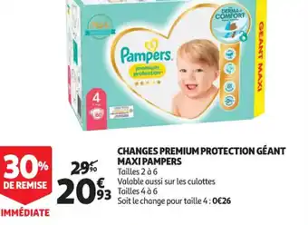 Auchan Changes Premium Protection Géant Maxi Pampers offre