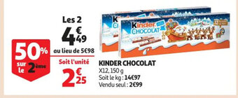 Auchan Kinder Chocolat offre