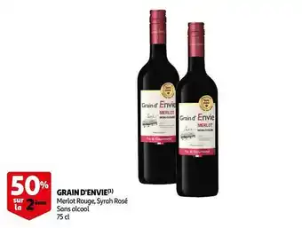 Auchan Grain d'envie merlot rouge, syrah rosé sans alcool offre