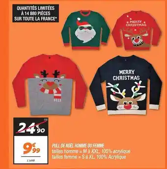 Netto Pull de noël homme ou femme offre