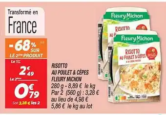 Netto Risotto au poulet & cèpes fleury michon offre
