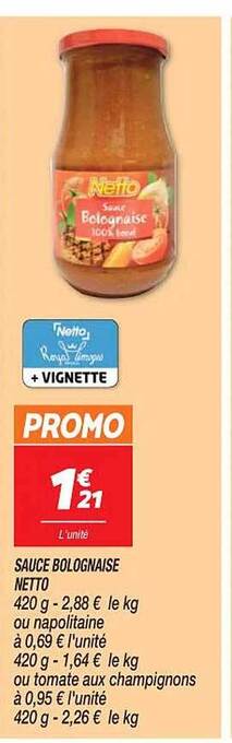 Netto Sauce bolognaise netto offre