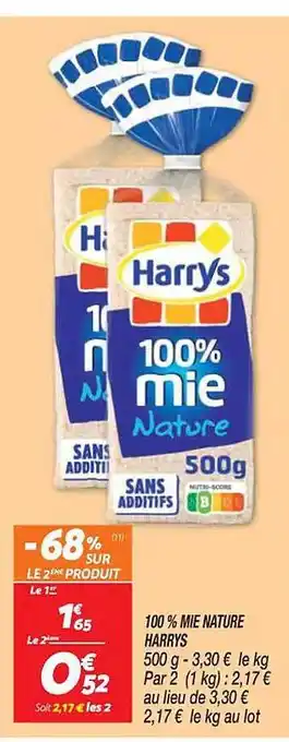 Netto 100% mie nature harrys offre