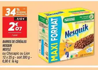 Netto Barres de céréales nesquik nestlé offre