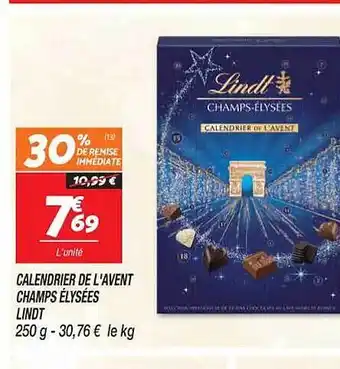 Netto Calendrier de l'avent champs élysées lindt offre