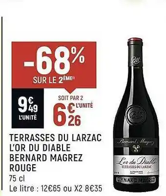 Spar Terrasses du larzac l'or du diable bernard magrez rouge offre