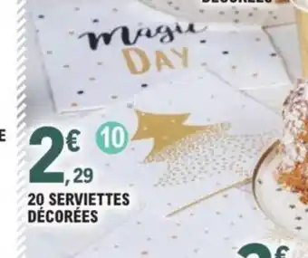 E.Leclerc 20 Serviettes Décorées offre