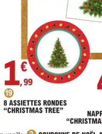 E.Leclerc 8 Assiettes Rondes Christmas Tree offre