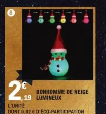 E.Leclerc Bonhomme de Neige Lumineux offre