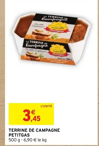 Intermarché Hyper Terrine de Campagne Petitgras offre