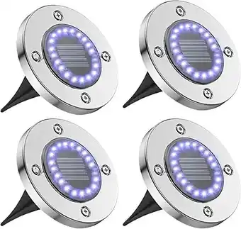 Amazon 4 pack à 20 led lampe solaire extérieur spot solaire extérieur lumière solaire extérieur jardin terrasse pelouse sol eclai... offre