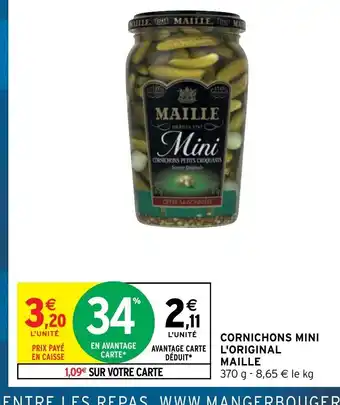 Intermarché Cornichos Mini l'Original Maille offre