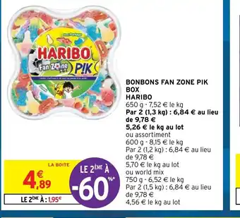 Intermarché Bonbons Fan Zone Pik Box Haribo offre