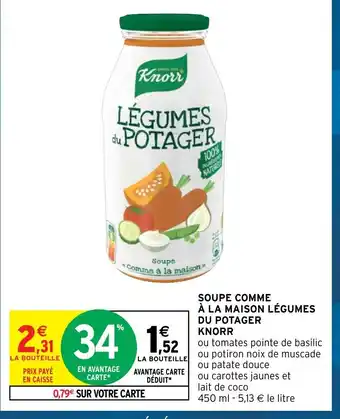Intermarché Soupe Comme a La Maison Legumes Du Potager Knorr offre