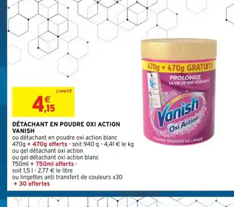 Intermarché Detachant En Poudre Oxi Action Vanish offre