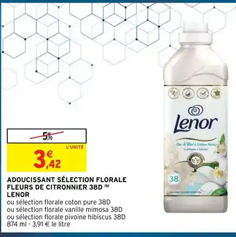 Intermarché Adoucissant Selection Florale Fleurs de Citronnier 38D Lenor offre
