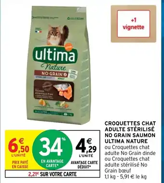 Croquettes Chat Adulte Sterilise No Grain Saumon Ultima Nature