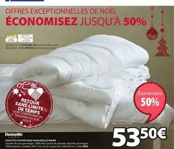 JYSK Couette Synthetique Dunlopillo Marie offre