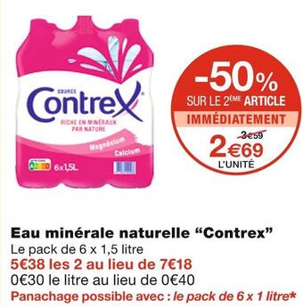 Monoprix Contrex eau minérale naturelle offre