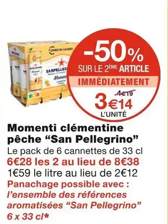 San pellegrino momenti clémentine pêche