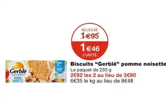 Monoprix Gerblé biscuits pomme noisette offre