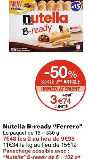Monoprix Ferrero nutella b-ready offre