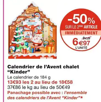 Monoprix Ferrero calendrier de l’avent chalet offre