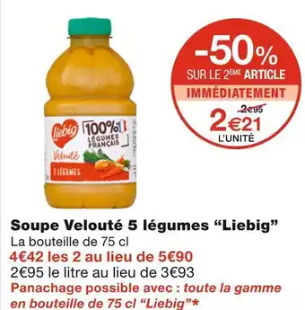 Monoprix Liebig soupe velouté 5 légumes offre