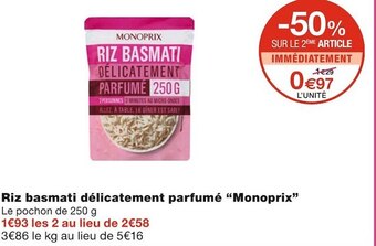 Monoprix Monoprix riz basmati délicatement parfumé offre