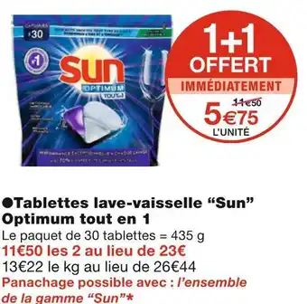 Monoprix Sun tablettes lave-vaisselle optimum tout en 1 offre