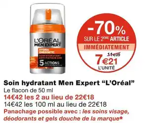 Monoprix L’oréal soin hydratant men expert offre