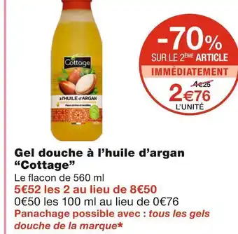 Monoprix Cottage gel douche à l’huile d’argan offre