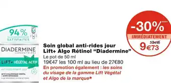 Monoprix Diadermine soin global anti-rides jour lift+ algo rétinol offre