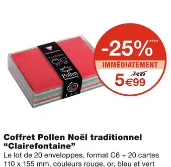 Monoprix Clairefontaine coffret pollen noël traditionnel offre