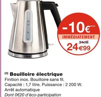 Monoprix Bouilloire électrique offre