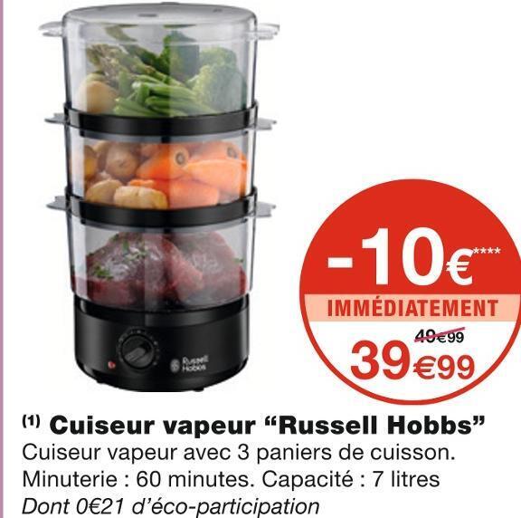 Promo Russell hobbs cuiseur vapeur chez Monoprix