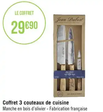 Géant Casino Coffret 3 couteaux de cuisine offre
