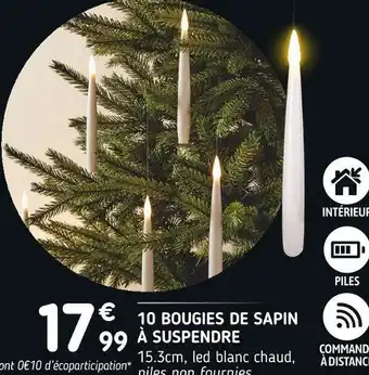 Imaginea 10 bougies de sapin à suspendre offre