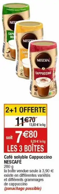 Cora x Carrefour Café soluble cappuccino nescafé offre