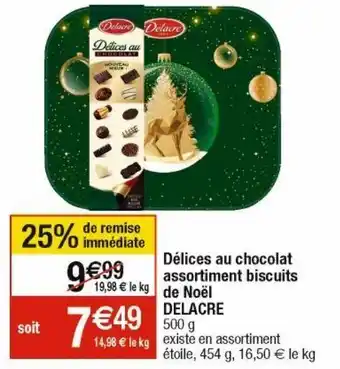 Cora x Carrefour Délices au chocolat assortiment biscuits de noël delacre offre