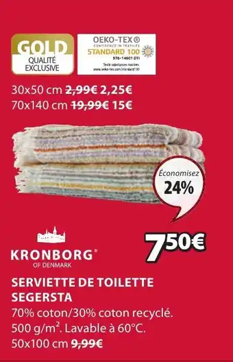 JYSK Serviette De Toilette Segersta offre
