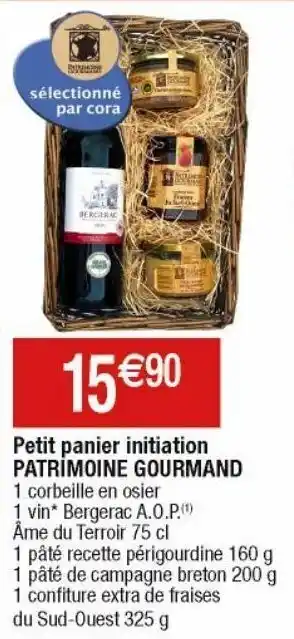 Cora x Carrefour Petit panier initiation patrimoine gourmand offre