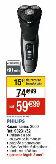Cora x Carrefour Rasoir series 3000 philips offre