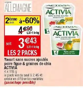 Migros Yaourt aux fruits activia offre