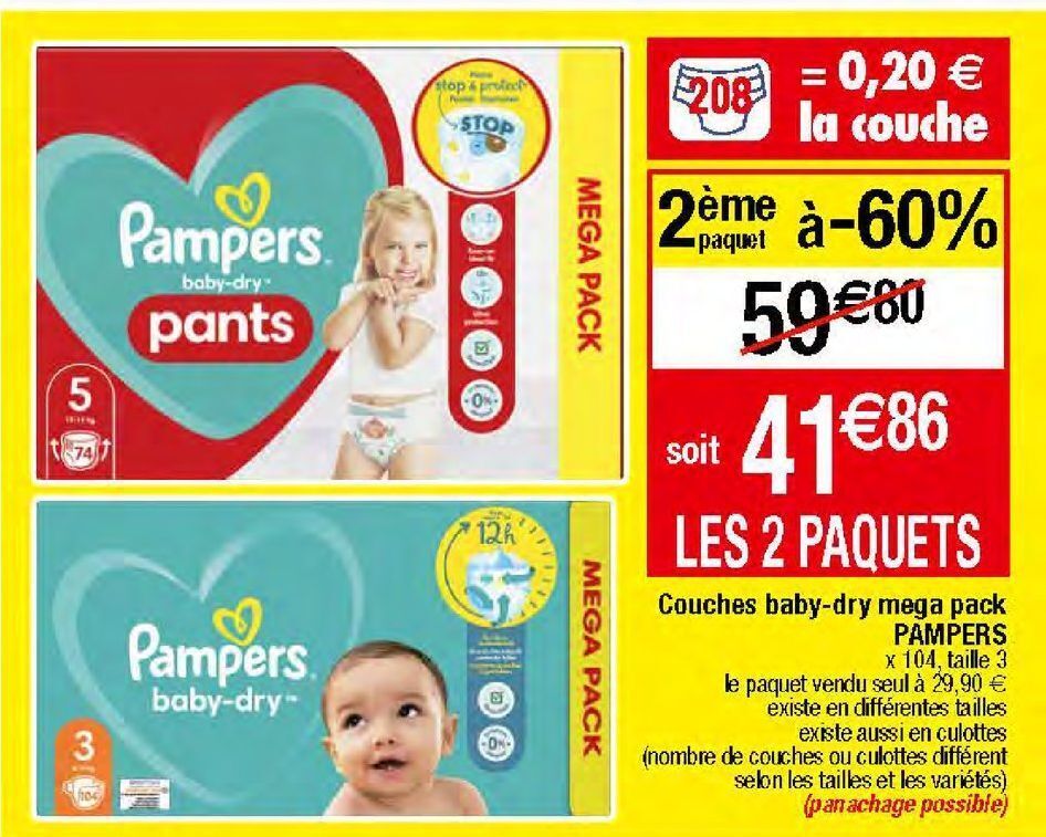 Promo Couches pampers chez Migros