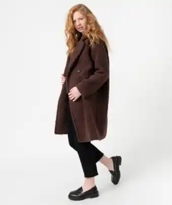 Gémo Manteau femme mi-long en maille bouclette à double boutonnage vue1 - gemo(femme pap) - gemo offre