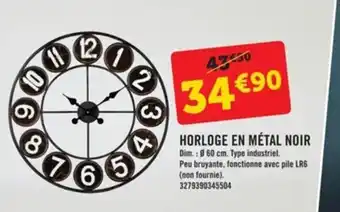 Horloge en métal noir